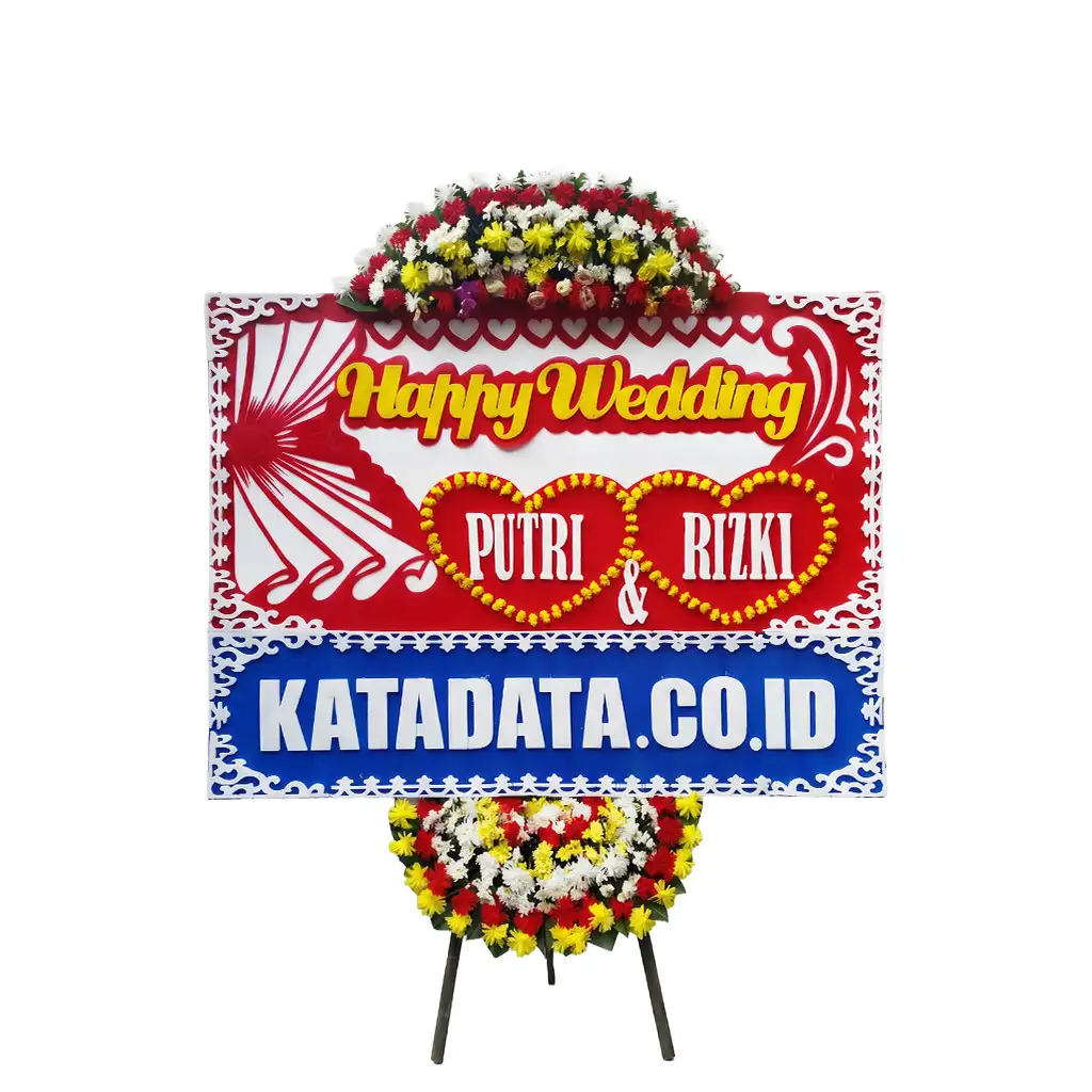karangan bunga papan pernikahan | happy wedding jakarta