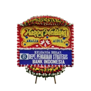 karangan bunga papan pernikahan | happy wedding jakarta