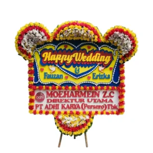 karangan bunga papan pernikahan | happy wedding jakarta