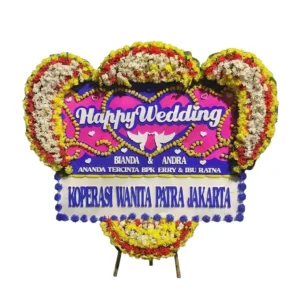 karangan bunga papan pernikahan | happy wedding jakarta