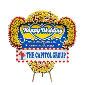 karangan bunga papan pernikahan | happy wedding jakarta