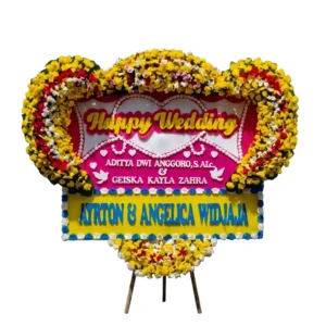 karangan bunga papan pernikahan | happy wedding jakarta