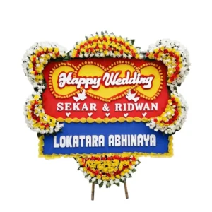 karangan bunga papan pernikahan | happy wedding jakarta