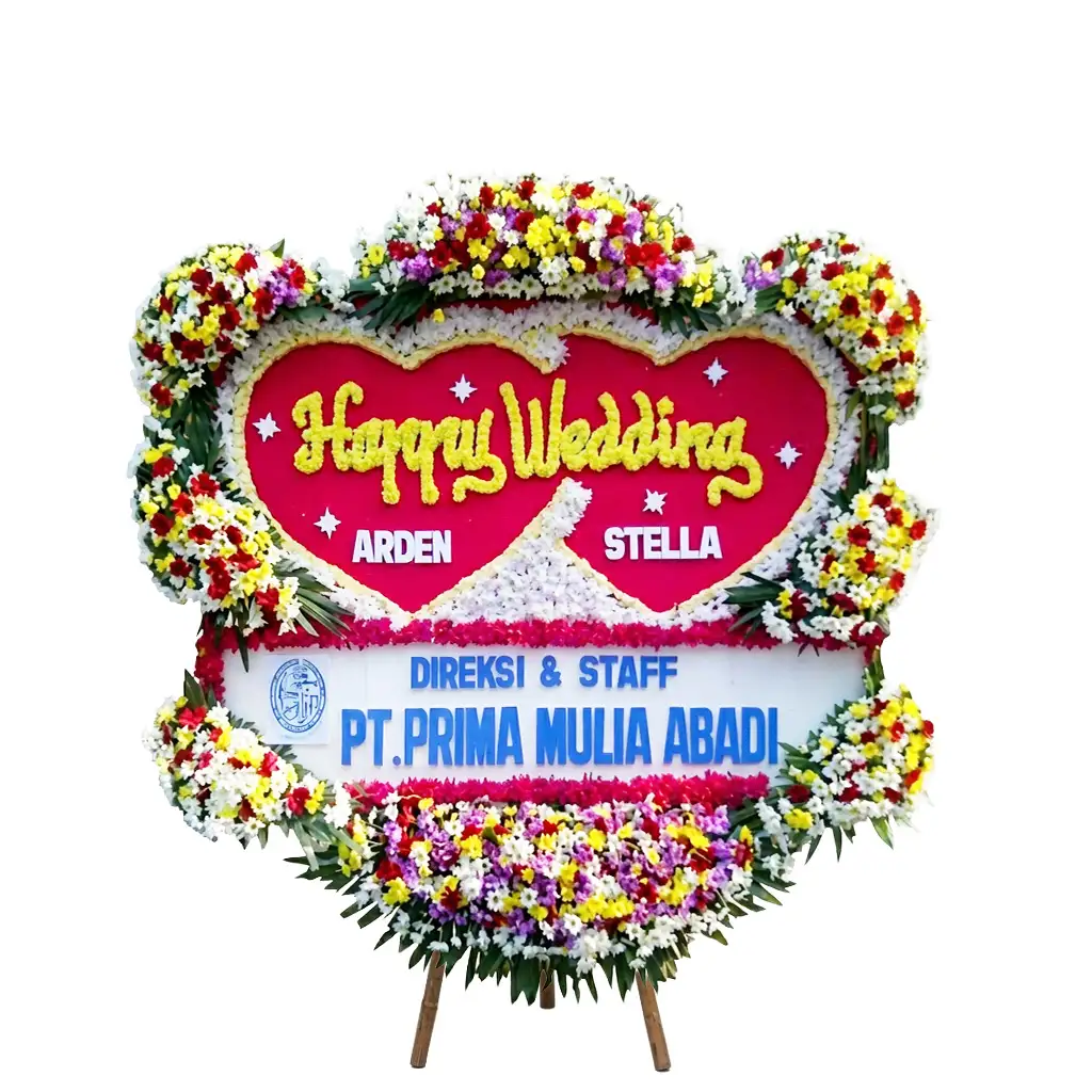karangan bunga papan pernikahan | happy wedding jakarta