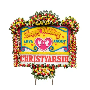 karangan bunga papan pernikahan | happy wedding jakarta
