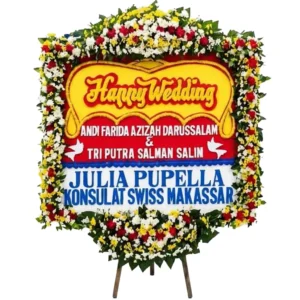 karangan bunga papan pernikahan | happy wedding jakarta