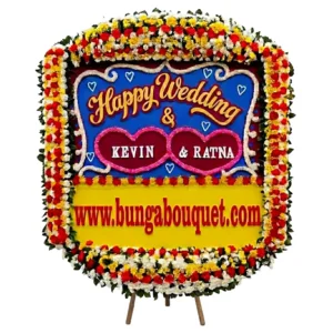 karangan bunga papan pernikahan | happy wedding jakarta