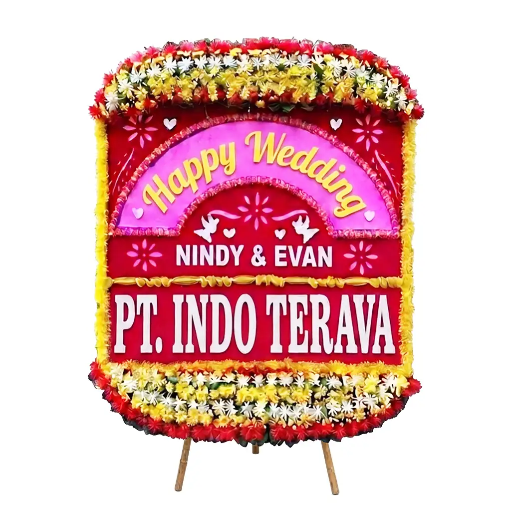 karangan bunga papan pernikahan | happy wedding jakarta